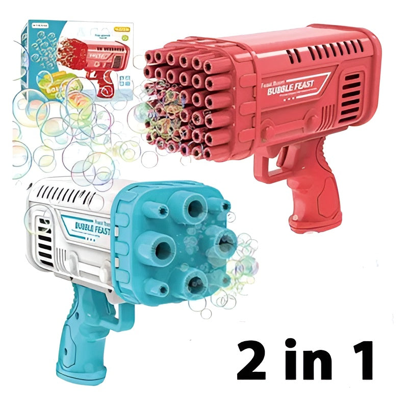 NEW 36 / 8 Hole Bazooka Bubble Water Gun | Bazooka Water Bubble Gun Toy For Kids, Toddlers | Out Door Fun Water Spray Gun (random Color)