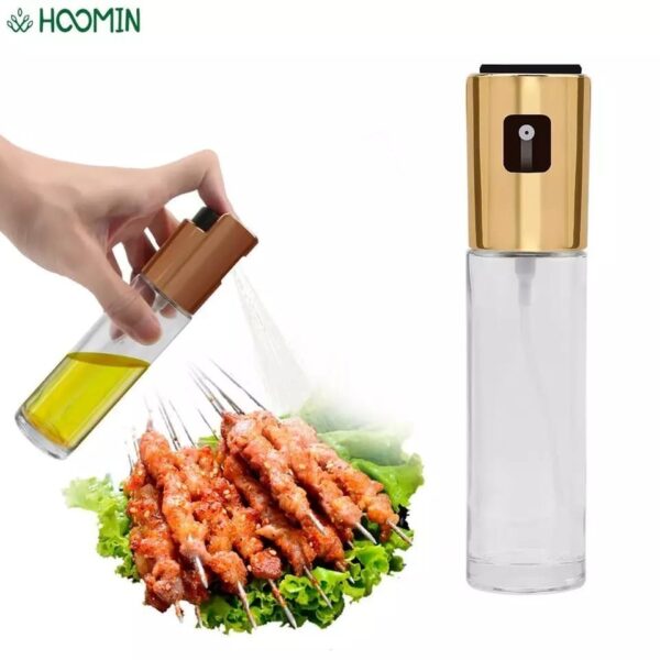 Original Stainless Steel Cooking Oil Spray Dispenser Glass Oil Spray Bottle Kitchen Tool Bbq Baking Grill Vinegar Oil Sauce Bottle 100ML