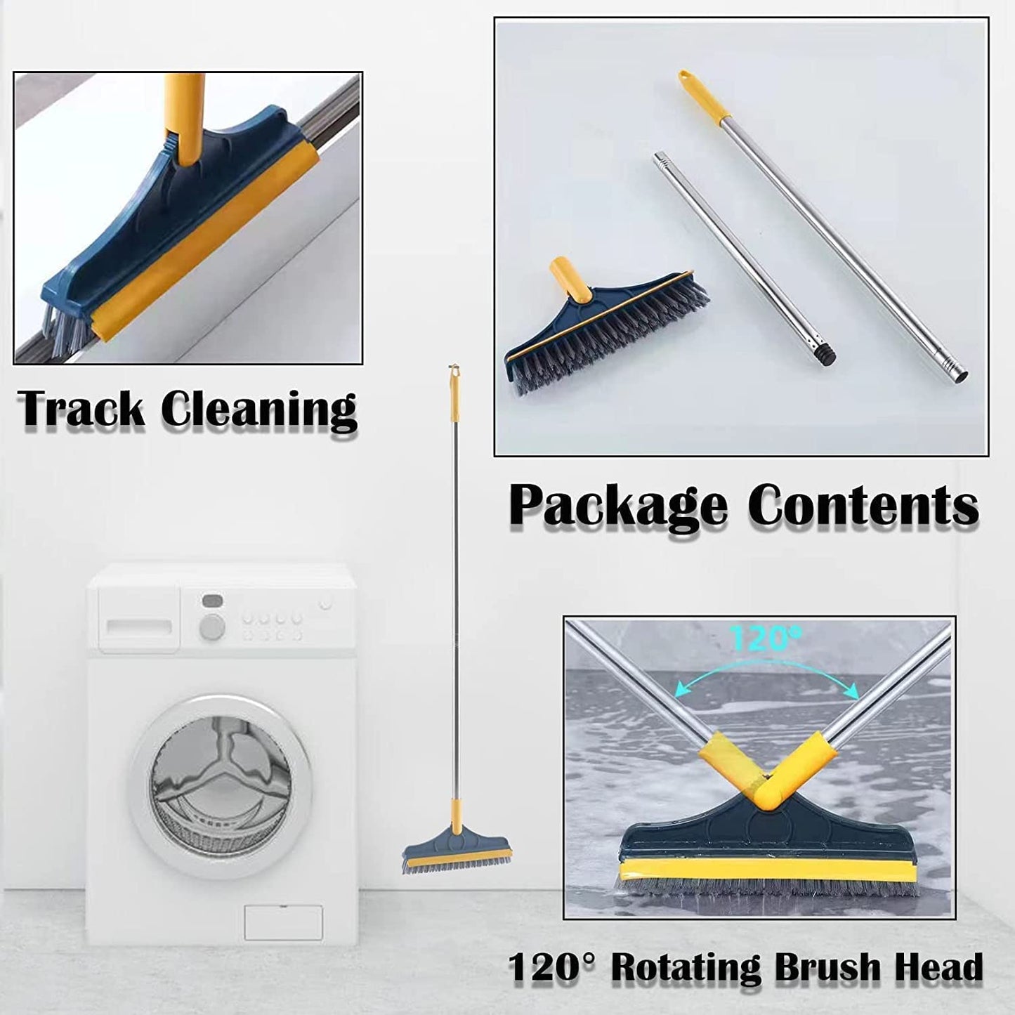 New ORIGINAL 2 In 1 Floor Cleaning Brush Bathroom Tile Windows Floor Cleaning Brush With 120° Rotatable Head – Multipurpose Bathroom Floor Cleaning Brush – Floor Brush Scrubber