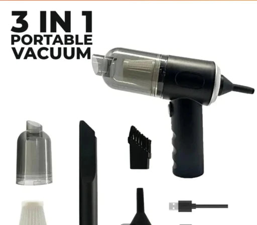 3 in 1 car Vacuum Cleaner blower and baloon pump - Powerful Rechargeable Multi-functional and Wireless - Mini Vacuum Cleaner for Carpet, Car, Home, Office, Pet Hair, Sofa - Keyboard Cleaner