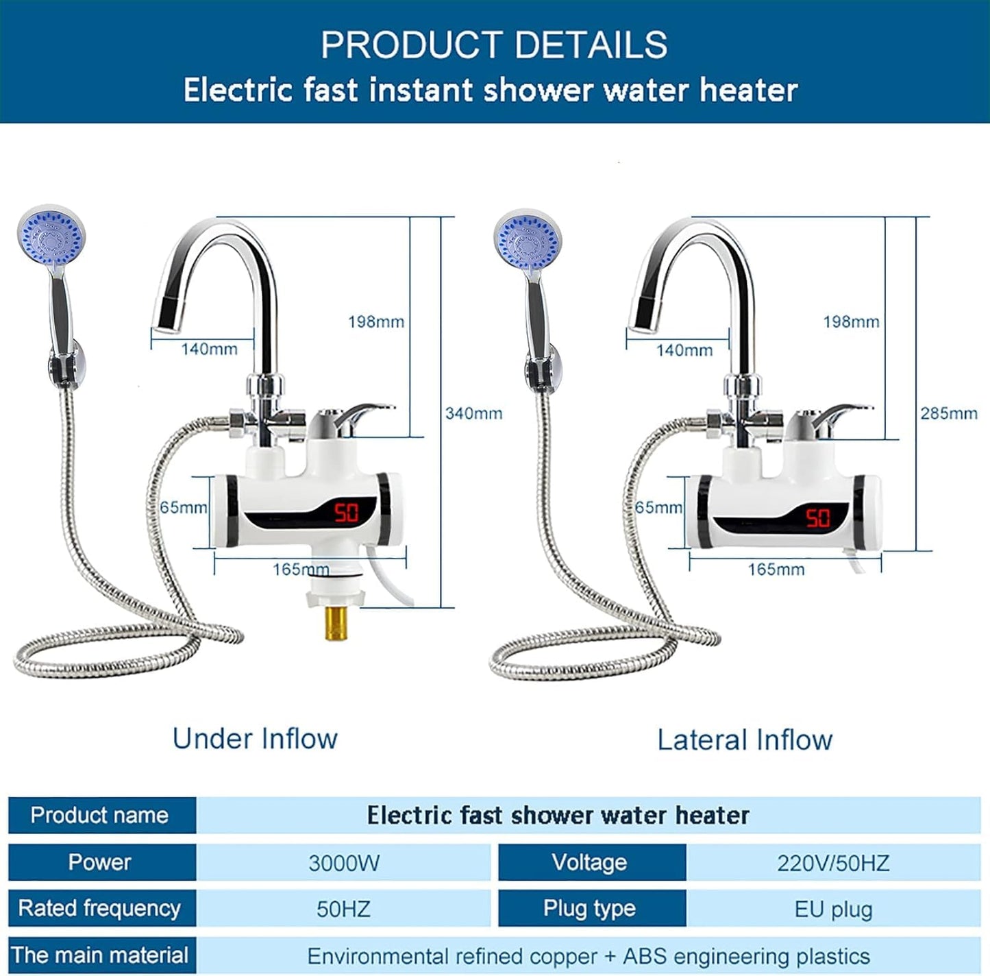 NEW Original Hot Water Tap Instant Heating Electric Water Heater Faucet, instant electric water heater tap, instant electric geyser, Electric Water Tap, Water Heater, For kitchen and bathroom, Water Geezer (with Shower)