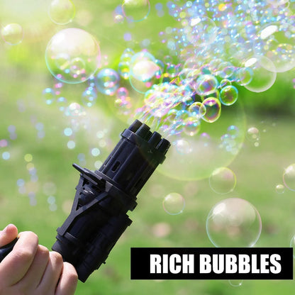 New Bubble Machine Automatic Electric Gatling Bubble Gunns Bubble Maker Outdoor Fun Kids Toys for Boys and Girls