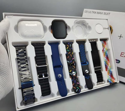 I20 Ultra Max Suit Smart Watch 10 In 1 Box 2.3inch Large Screen With 7 Strips Smartwatch With Airpords2 (random Color) - Amazorio