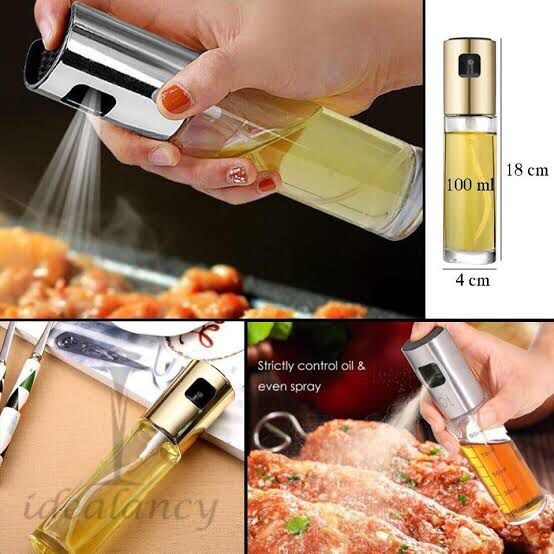 Original Stainless Steel Cooking Oil Spray Dispenser Glass Oil Spray Bottle Kitchen Tool Bbq Baking Grill Vinegar Oil Sauce Bottle 100ML