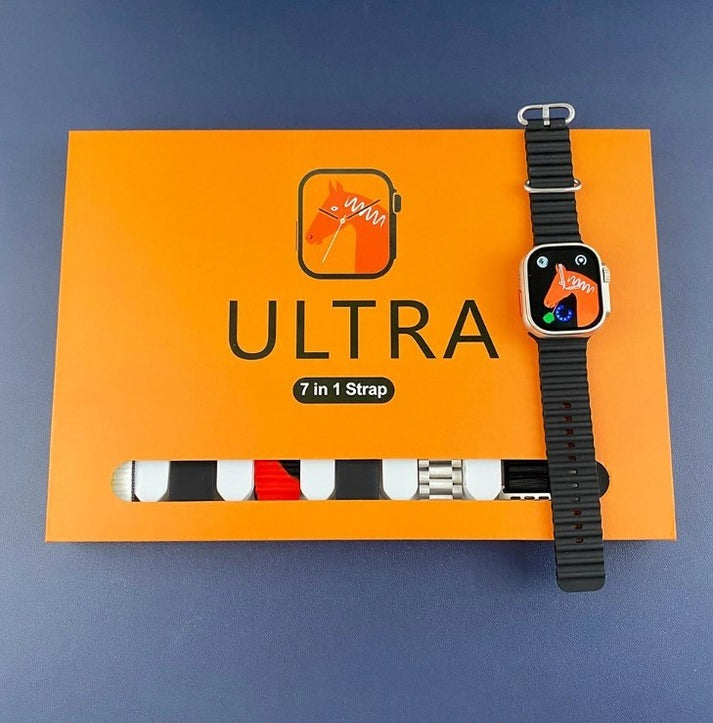 Calling 7-in-1 Ultra Smart Watch – Advanced Multi-feature Fitness Tracker With Heart Rate Monitor, Sleep Tracking, Bluetooth Calling, Sports Modes & More Random Color Straps – Smartwatch With 6 Silicone Stripes And 1 Metal Strip - Amazorio