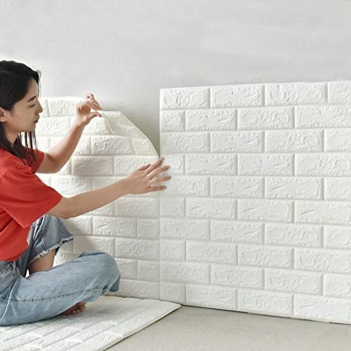 3d Wall Stickers Faux Brick White Brick | Bedroom Home Decor Waterproof Self Adhesive Living Room Wallpaper