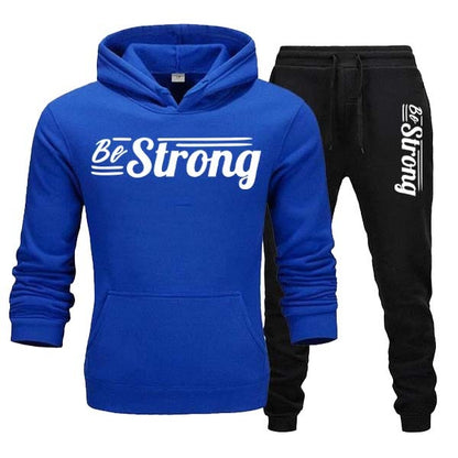 Be Strong Style Printed Winter Hoodie Trouser  Tracksuits For Mens