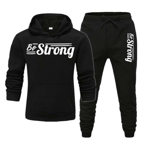 Be Strong Style Printed Winter Hoodie Trouser  Tracksuits For Mens