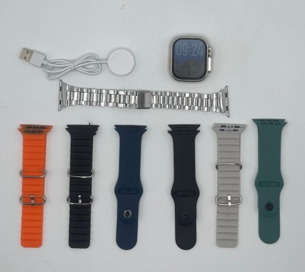 Calling 7-in-1 Ultra Smart Watch – Advanced Multi-feature Fitness Tracker With Heart Rate Monitor, Sleep Tracking, Bluetooth Calling, Sports Modes & More Random Color Straps – Smartwatch With 6 Silicone Stripes And 1 Metal Strip - Amazorio