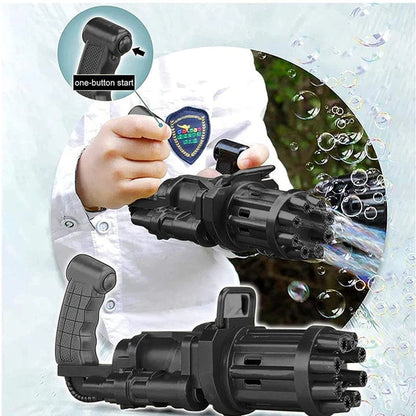 New Bubble Machine Automatic Electric Gatling Bubble Gunns Bubble Maker Outdoor Fun Kids Toys for Boys and Girls