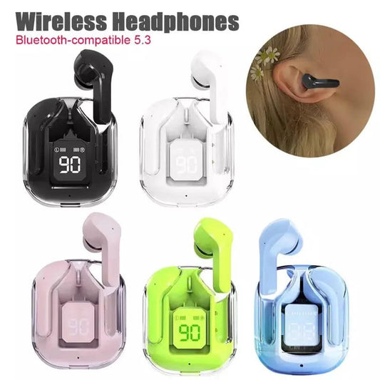 NEW Original Air 31 Digital Display Case Wireless Air 31 Crystal Transparent Body Gaming Earbuds (With Pouch)