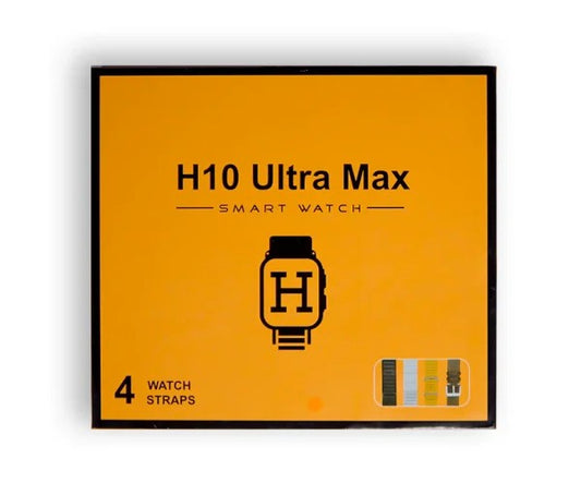 H10 Ultra Max HD 4-in-1 Smartwatch with Four Straps 49mm Large Gold Watch - Amazorio