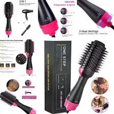 NEW One Step 3 in 1 Hair Dryer & Volumizer Hot Air Brush | Hair Dryer Styler | Hair Brush Set Suitable for All Hair Types | Fast Drying Styling Straightening Curling | Hair Straightener for Women | Hair Straightener and Hair Curler for Girls