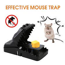 NEW Heavy Duty Mouse Trap Mice Catcher High Quality Plastic Reusable Convenient Effective Black Stainless-Steel Springs Rat Killer For Households Eliminates Faster Than Other Indoor and Outdoor